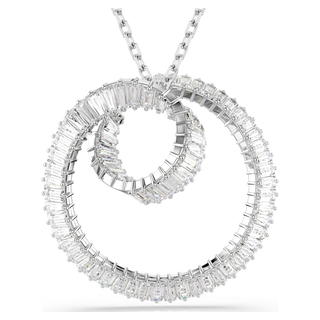 Pendente Matrix, Taglio baguette, Bianco, Placcato rodio