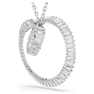 Pendente Matrix, Taglio baguette, Bianco, Placcato rodio