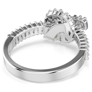 Anello Matrix, Taglio baguette, Nodo, Bianco, Placcato rodio