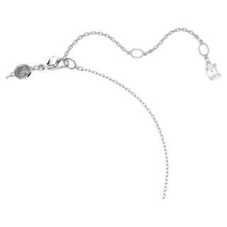 Pendente Matrix, Taglio baguette, Nodo, Bianco, Placcato rodio