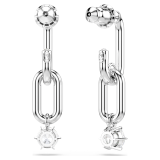 Orecchini pendenti Constella, Taglio Round, Bianchi, Placcato rodio