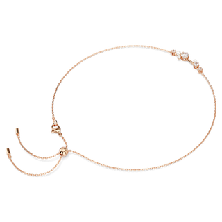 Collana Constella, Crystal Pearl, tagli Round, Bianca, Placcato color oro rosa