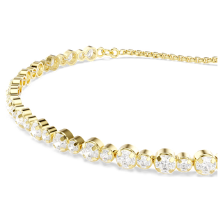 Bracciale Tennis Matrix, Taglio Round, Bianco, Placcato color oro