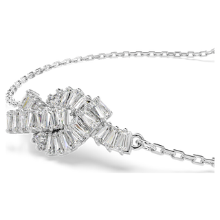 Braccialetto Matrix, Taglio baguette, Nodo, Bianco, Placcato rodio