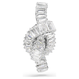 Spilletta Matrix, Taglio baguette, Nodo, Bianca, Placcato rodio