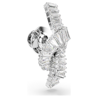 Spilletta Matrix, Taglio baguette, Nodo, Bianca, Placcato rodio