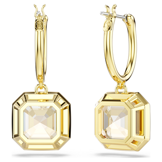 Orecchini pendenti Millenia, Taglio squadrato, Caramello, Placcato color oro