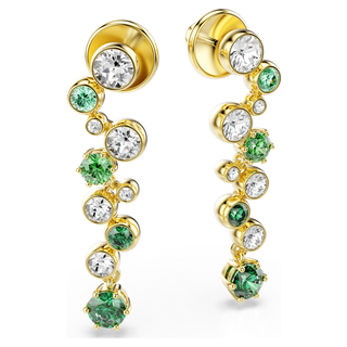 Orecchini pendenti Constella, Taglio misto, Verdi, Placcato color oro