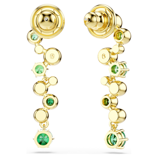 Orecchini pendenti Constella, Taglio misto, Verdi, Placcato color oro