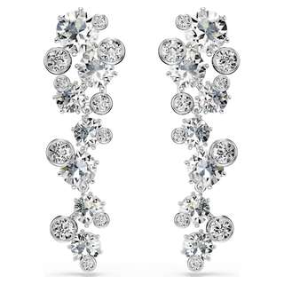 Orecchini pendenti Constella, Taglio misto, Bianchi, Placcato rodio