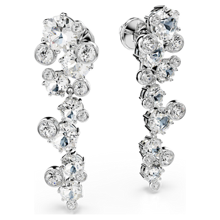 Orecchini pendenti Constella, Taglio misto, Bianchi, Placcato rodio