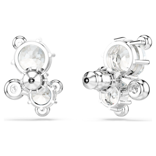 Orecchini a lobo Constella, Taglio Round, Bianchi, Placcato rodio