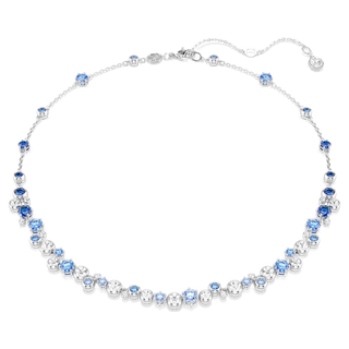 Collana Constella, Taglio misto, Blu, Placcato rodio