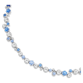 Collana Constella, Taglio misto, Blu, Placcato rodio