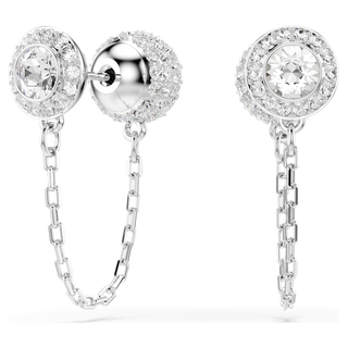Orecchini pendenti Una Angelic, Taglio Round, Bianchi, Placcato rodio