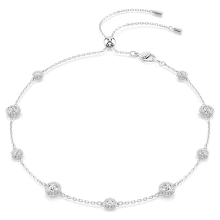 Collana Una Angelic, Taglio Round, Motivi a doppia faccia, Bianca, Placcato rodio