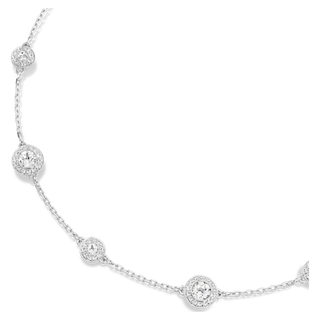 Collana Una Angelic, Taglio Round, Motivi a doppia faccia, Bianca, Placcato rodio