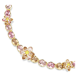 Collana Idyllia, Taglio misto, Fiore, Multicolore, Placcato color oro