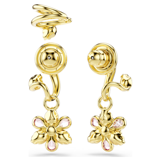 Orecchini Idyllia, Set (3), Taglio misto, Fiore, Multicolore, Placcato color oro