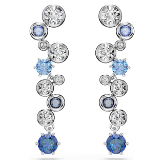 Orecchini pendenti Constella, Taglio misto, Blu, Placcato rodio