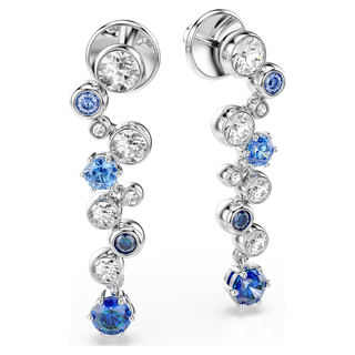 Orecchini pendenti Constella, Taglio misto, Blu, Placcato rodio