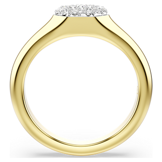 Anello Dextera, Taglio misto, Bianco, Placcato color oro