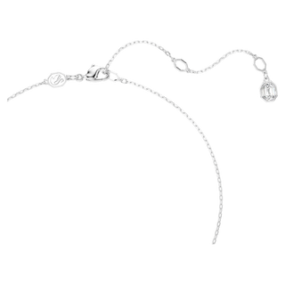 Pendente a Y Una Angelic, Taglio Round, Bianco, Placcato rodio