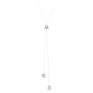 Pendente a Y Una Angelic, Taglio Round, Bianco, Placcato rodio