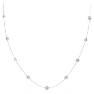 Collana Una Angelic, Taglio Round, Bianca, Placcato rodio