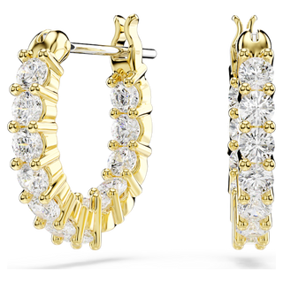 Orecchini a cerchio Matrix Vittore, Taglio Round, Bianchi, Placcato color oro