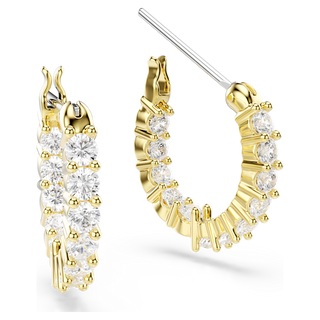 Orecchini a cerchio Matrix Vittore, Taglio Round, Bianchi, Placcato color oro