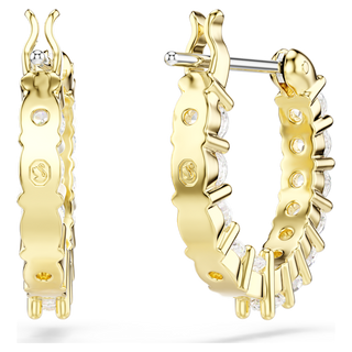 Orecchini a cerchio Matrix Vittore, Taglio Round, Bianchi, Placcato color oro