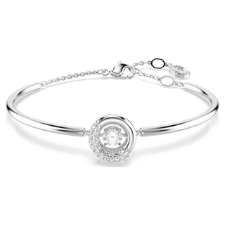 Bracciale rigido Dextera, Taglio Round, Bianco, Placcato rodio