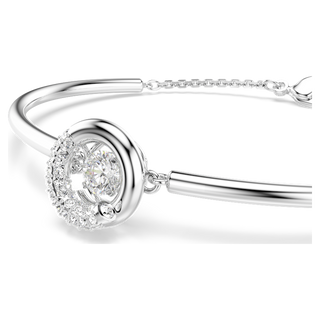 Bracciale rigido Dextera, Taglio Round, Bianco, Placcato rodio