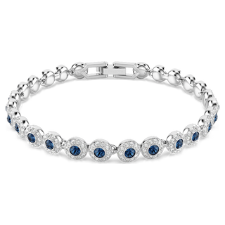 Braccialetto Una Angelic, Taglio Round, Blu, Placcato rodio