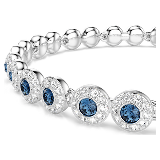 Braccialetto Una Angelic, Taglio Round, Blu, Placcato rodio