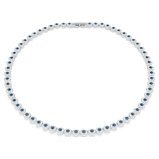 Collana Una Angelic, Taglio Round, Blu, Placcato rodio