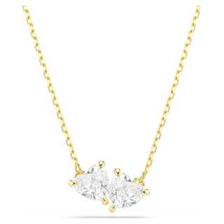 Collana Mesmera, Cuore, Bianca, Placcato color oro