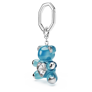 Portachiavi Teddy, Orso, Blu, Placcato rodio