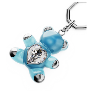 Portachiavi Teddy, Orso, Blu, Placcato rodio