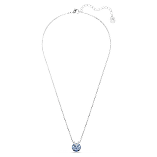 Pendente Bella V, Taglio Round, Blu, Placcato rodio
