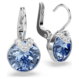 Orecchini pendenti Bella V, Taglio Round, Blu, Placcato rodio