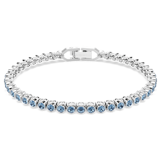 Bracciale Tennis Imber Emily, Taglio Round, Blu, Placcato rodio