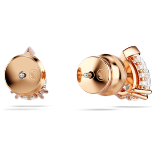 Orecchini a lobo Stilla, Taglio Pear, Bianchi, Placcato color oro rosa