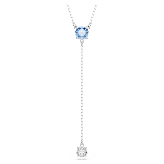 Collana a Y Stilla Attract, Taglio Round, Blu, Placcato rodio