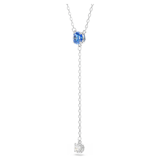 Collana a Y Stilla Attract, Taglio Round, Blu, Placcato rodio