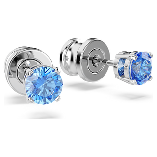 Orecchini a lobo Stilla Attract, Taglio Round, Blu, Placcato rodio