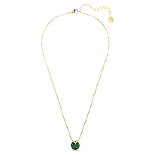 Pendente Bella V, Taglio Round, Verde, Placcato color oro