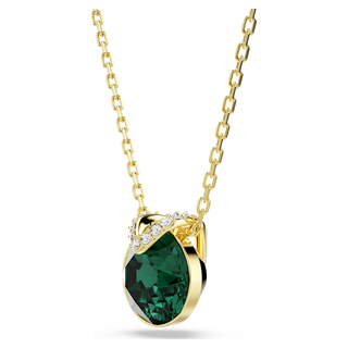 Pendente Bella V, Taglio Round, Verde, Placcato color oro
