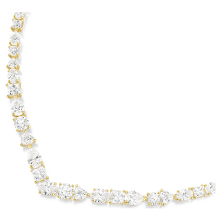 Collana Mesmera, Taglio misto, Bianca, Placcato color oro